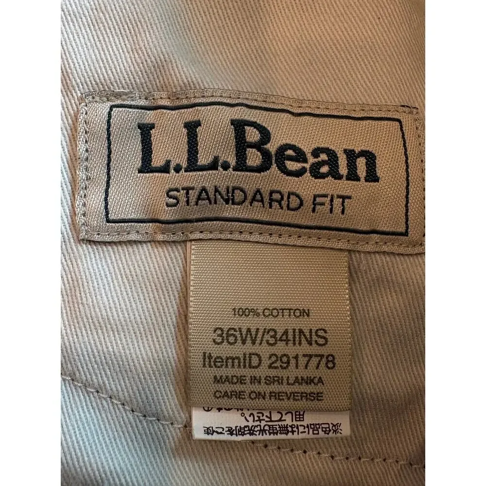LL Bean Corduroy Pants Mens Sz 36x34 Gray Standard Fit Straight Leg 100% Cotton